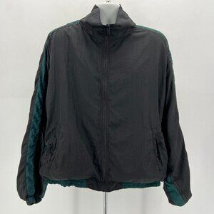 Vintage MacGregor Water Repellent Nylon Black Green Windbreaker Jacket Mens L